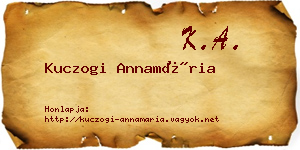 Kuczogi Annamária névjegykártya